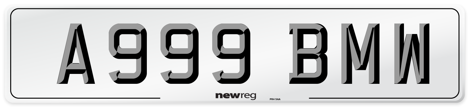 A999 BMW Number Plate from New Reg
